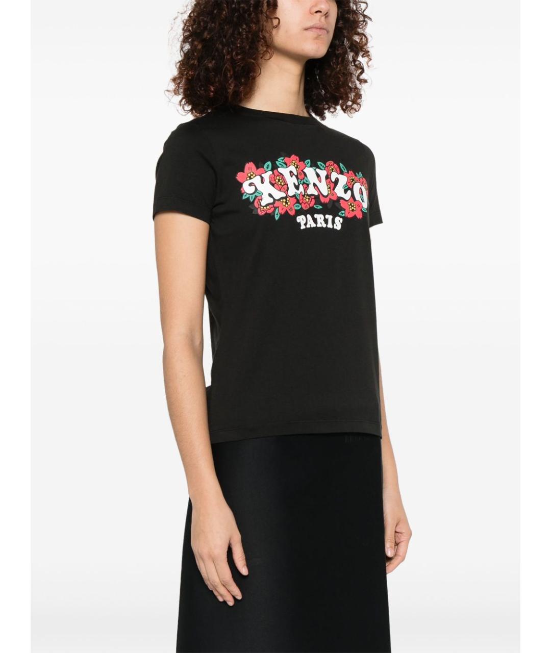 KENZO Черная хлопковая футболка, фото 5