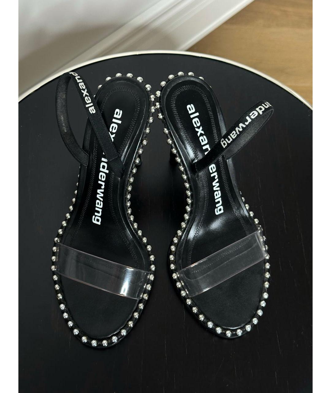 ALEXANDER WANG Черные кожаные босоножки, фото 2