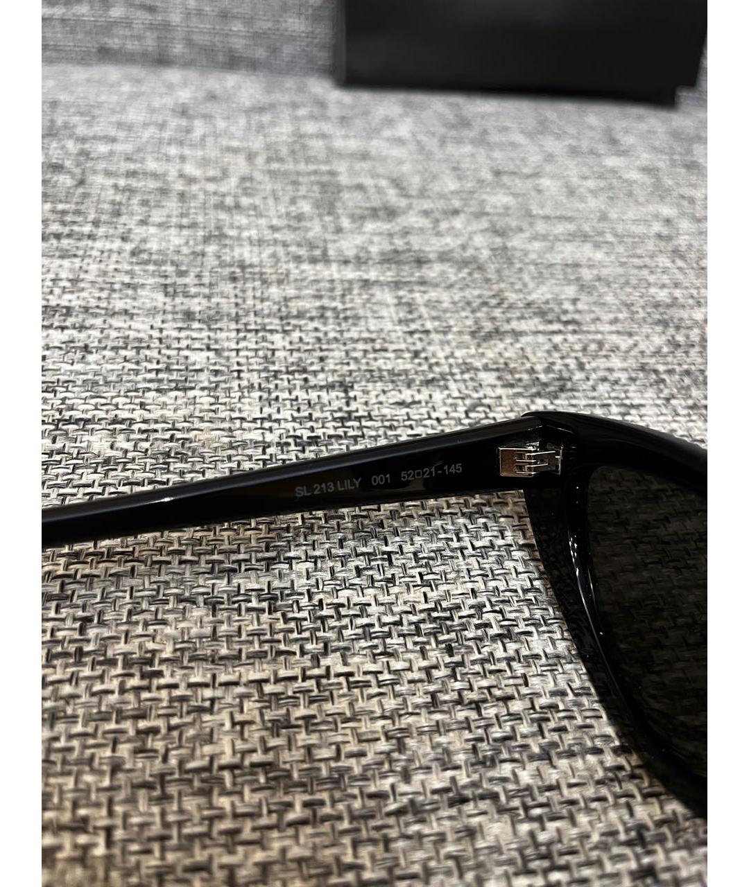 SAINT LAURENT Черные пластиковые солнцезащитные очки, фото 5