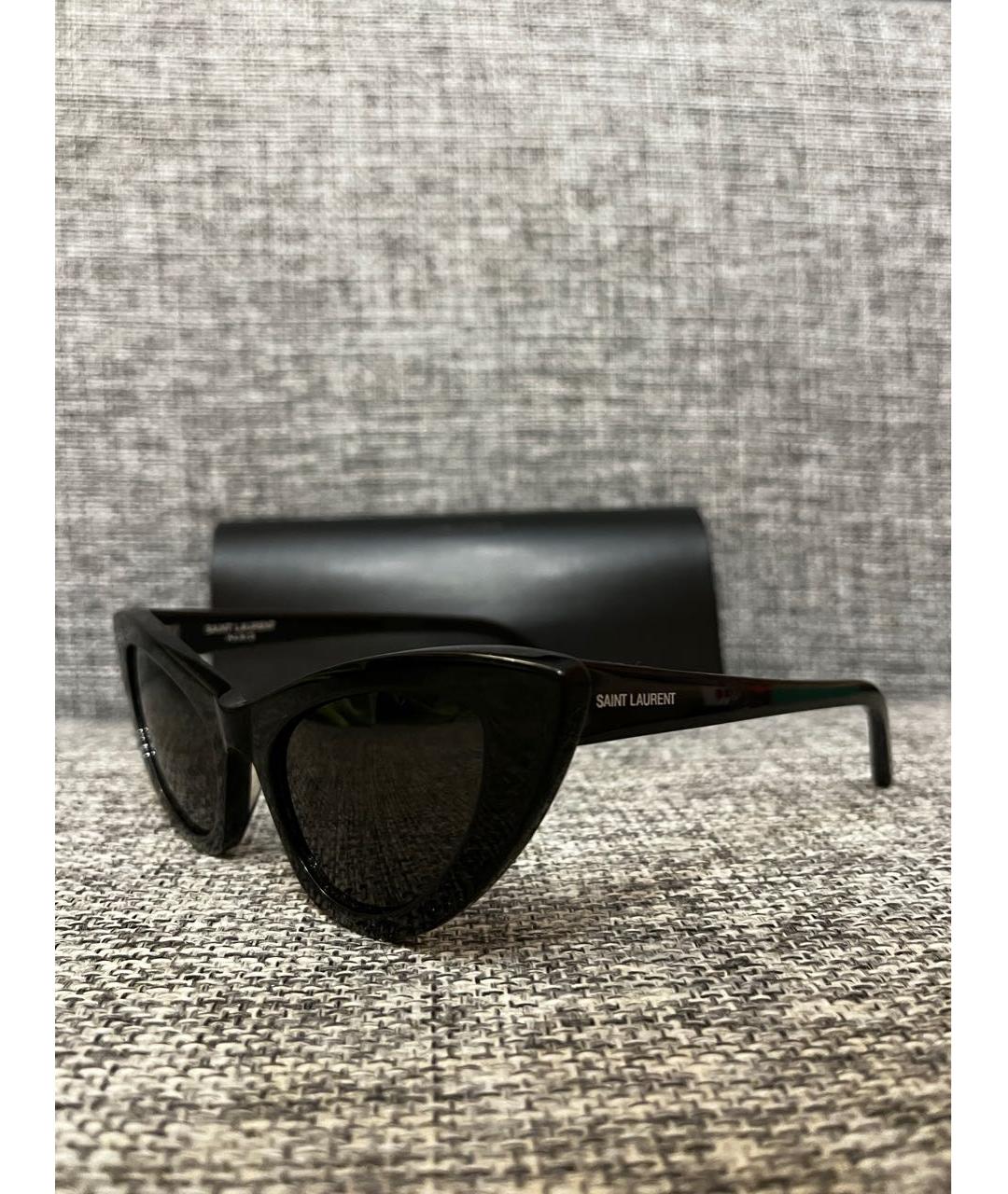 SAINT LAURENT Черные пластиковые солнцезащитные очки, фото 2