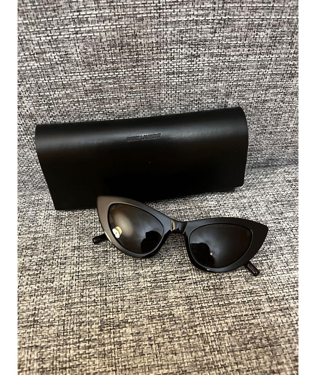 SAINT LAURENT Черные пластиковые солнцезащитные очки, фото 7