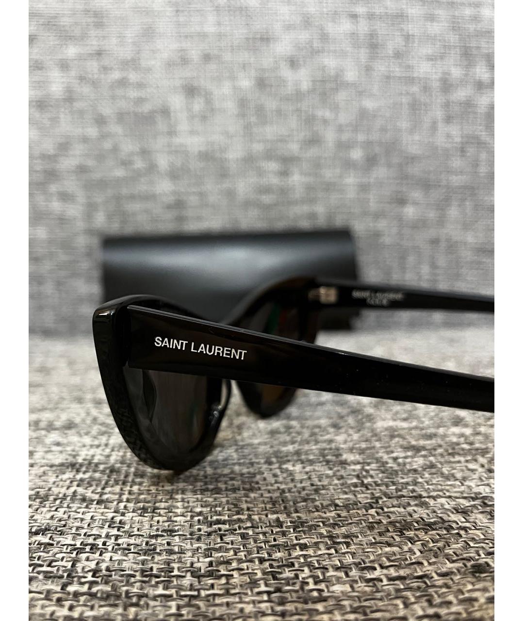 SAINT LAURENT Черные пластиковые солнцезащитные очки, фото 3