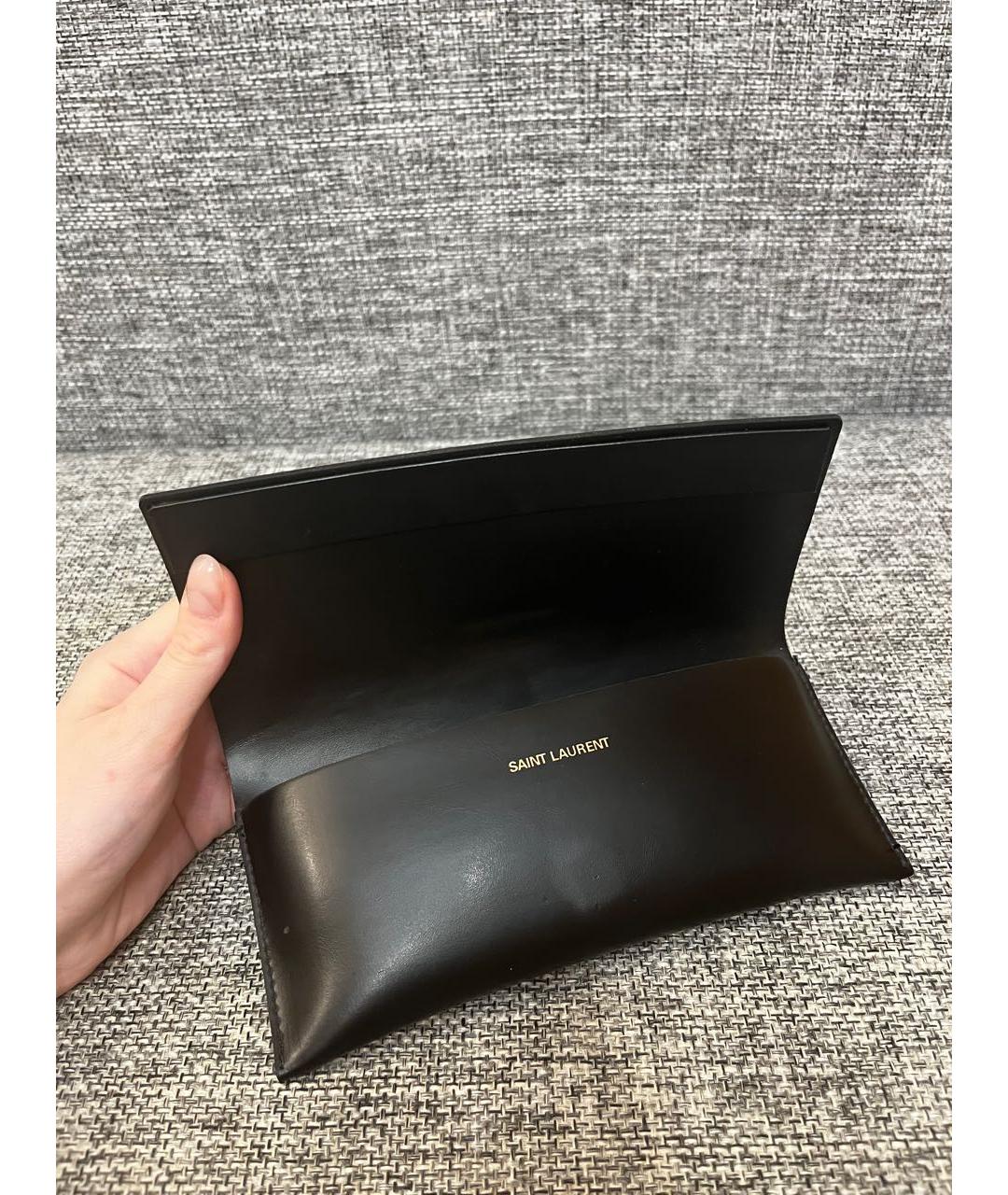 SAINT LAURENT Черные пластиковые солнцезащитные очки, фото 4