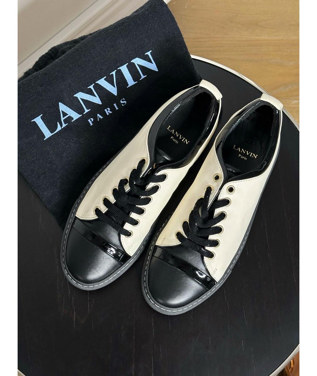 LANVIN Бежевые кожаные кеды, фото 2