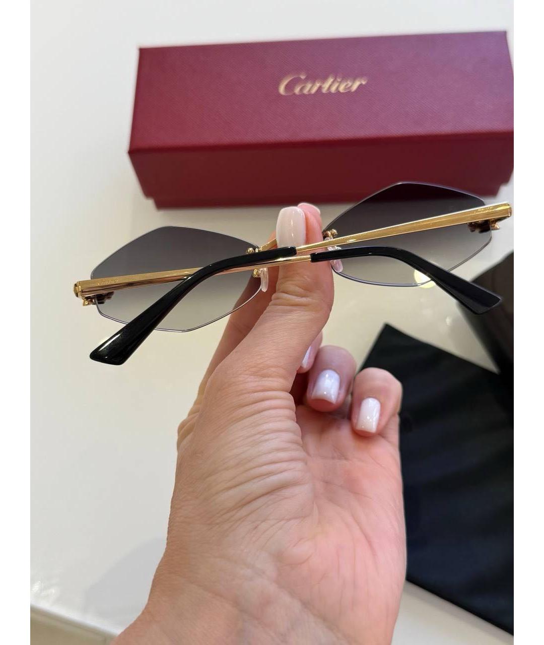 CARTIER Серые металлические солнцезащитные очки, фото 3