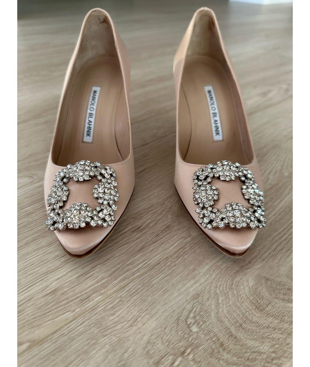 MANOLO BLAHNIK Бежевые текстильные туфли, фото 3