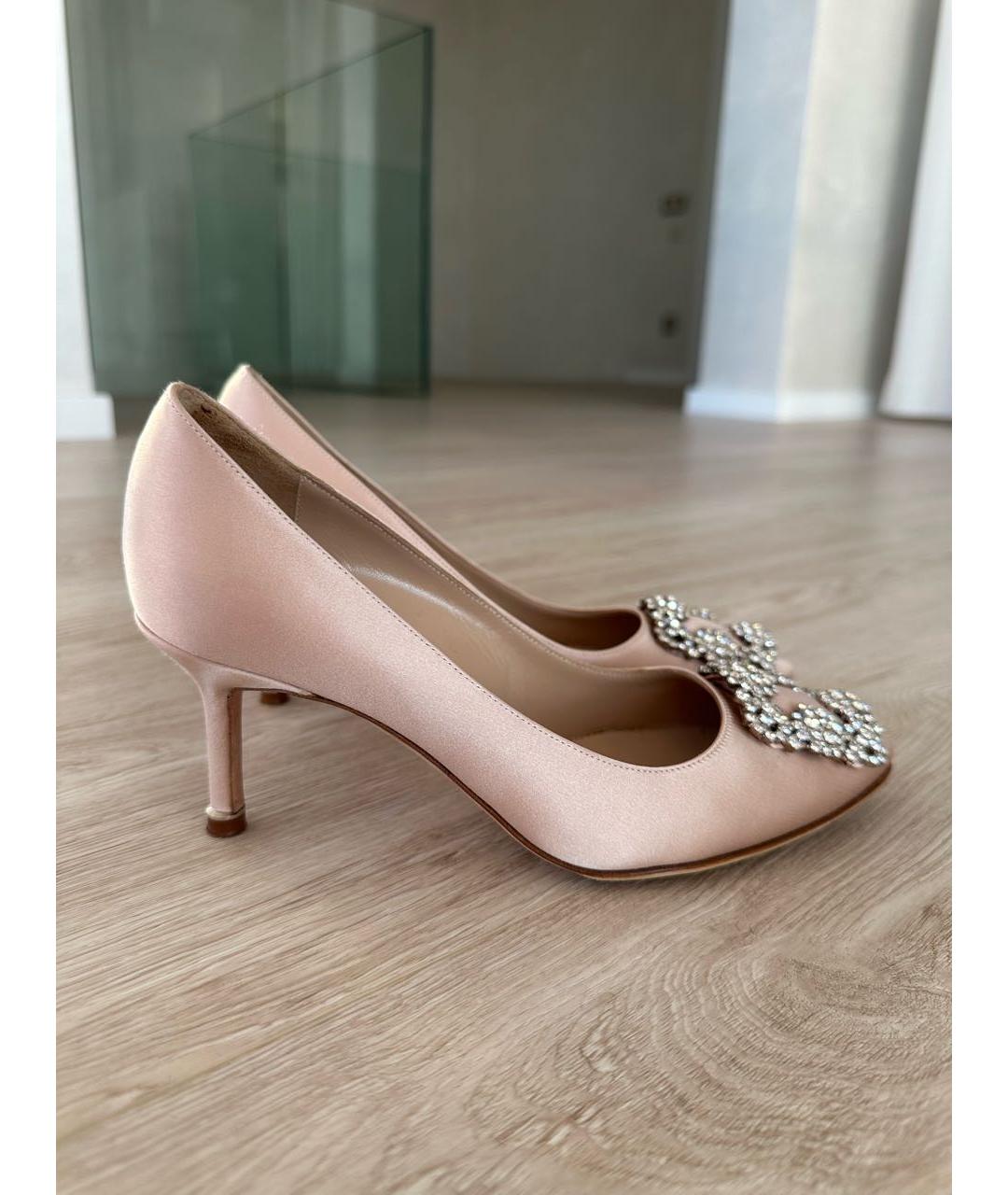 MANOLO BLAHNIK Бежевые текстильные туфли, фото 6