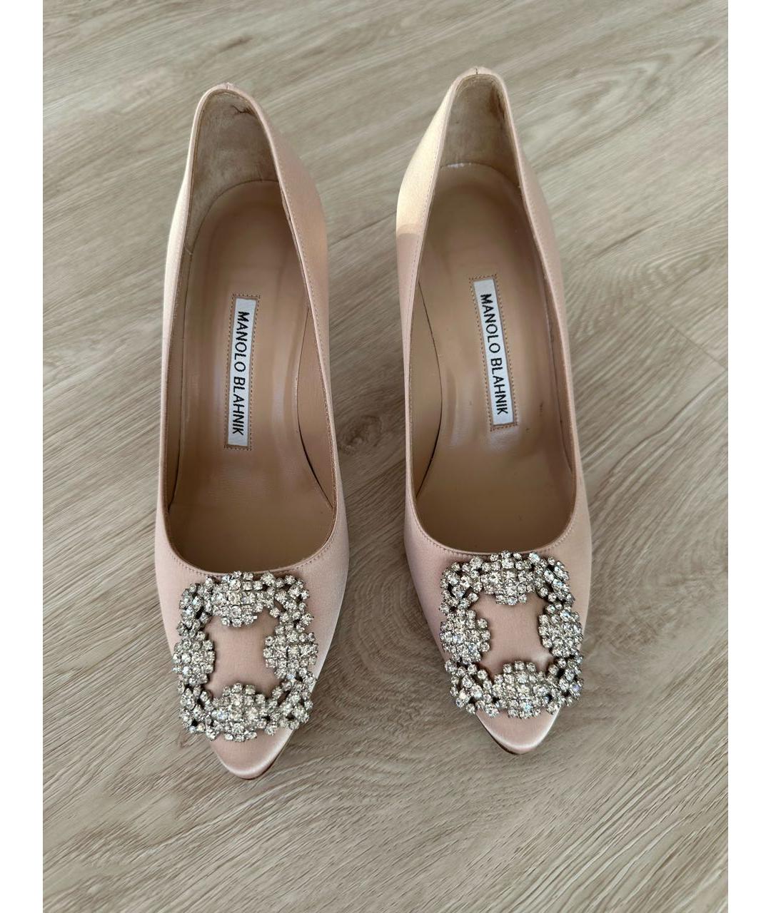 MANOLO BLAHNIK Бежевые текстильные туфли, фото 2