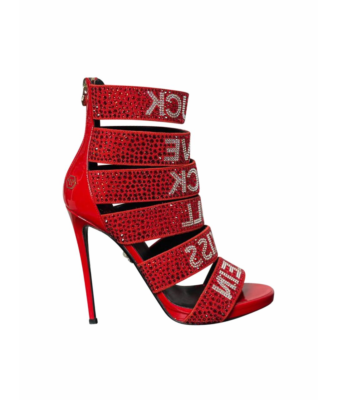 PHILIPP PLEIN Красные кожаные туфли, фото 1