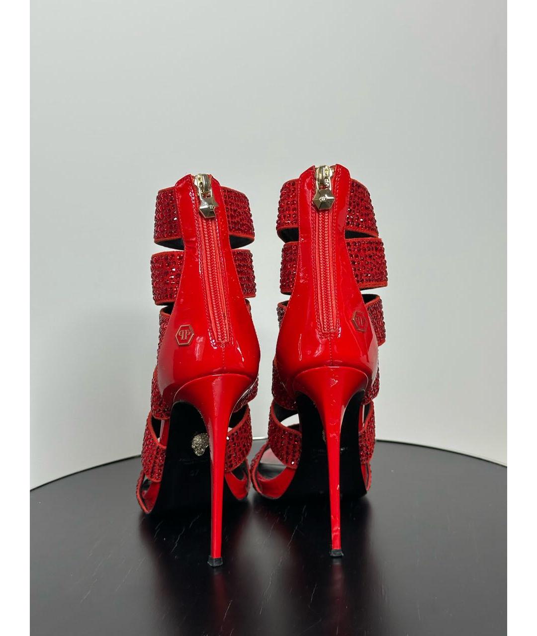 PHILIPP PLEIN Красные кожаные туфли, фото 4