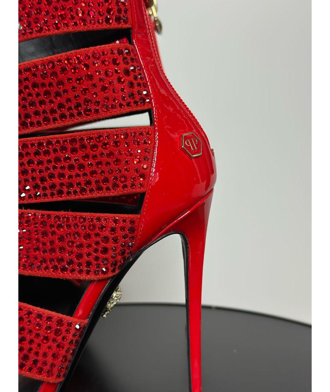 PHILIPP PLEIN Красные кожаные туфли, фото 5