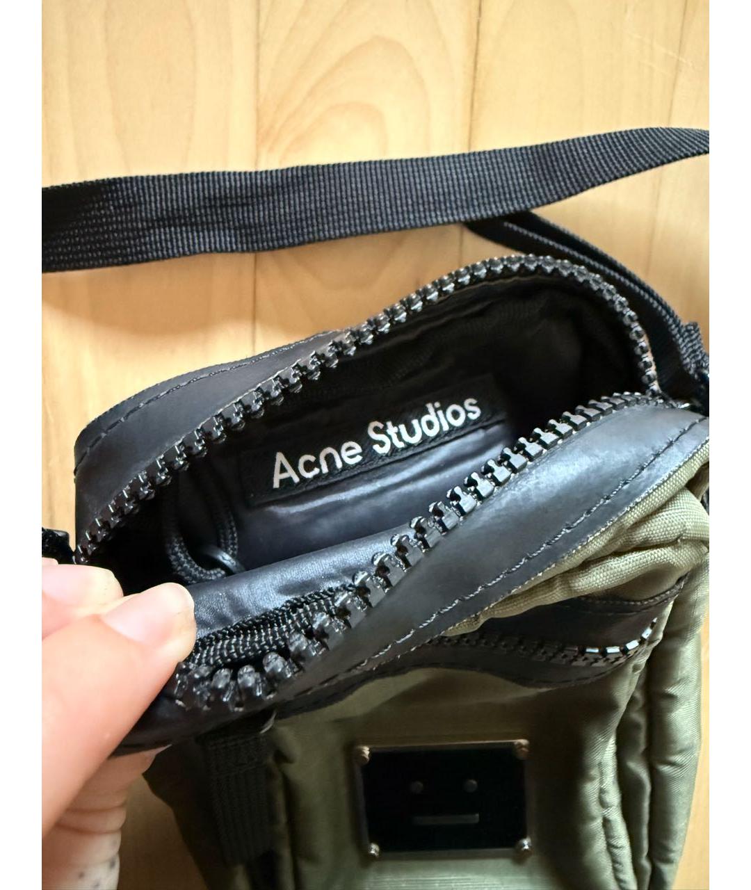 ACNE STUDIOS Хаки синтетическая сумка через плечо, фото 5