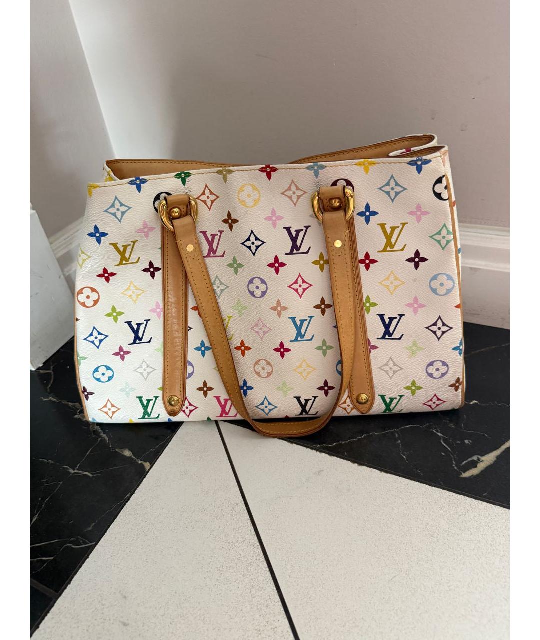 LOUIS VUITTON Белая сумка с короткими ручками из искусственной кожи, фото 3