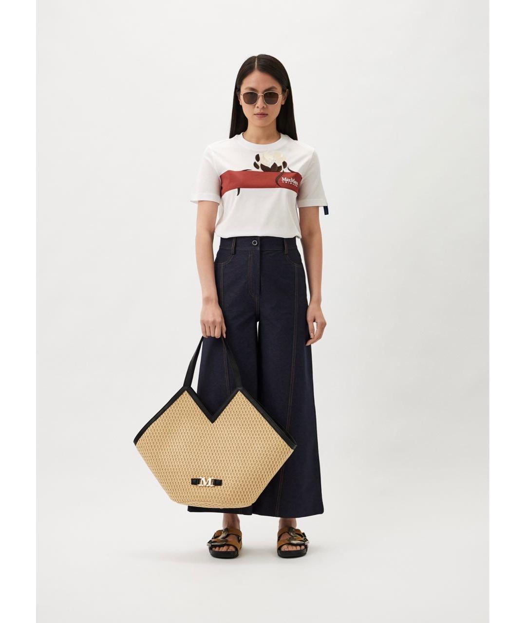 MAX MARA Бежевая пелетеная пляжная сумка, фото 5