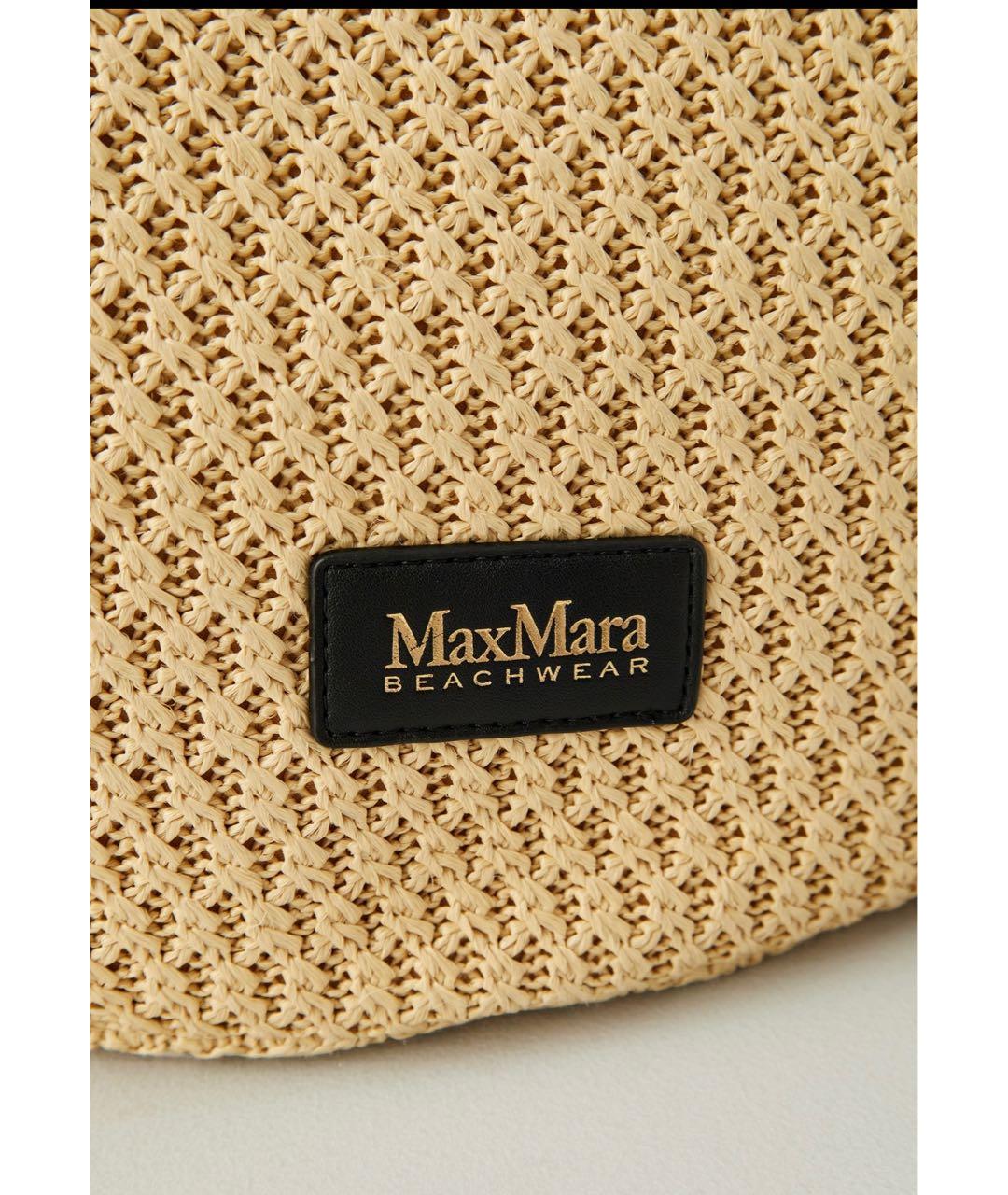 MAX MARA Бежевая пелетеная пляжная сумка, фото 3