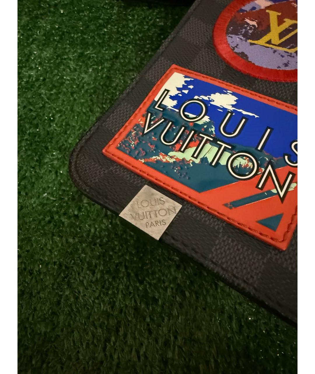 LOUIS VUITTON Черная кожаная сумка на плечо, фото 5