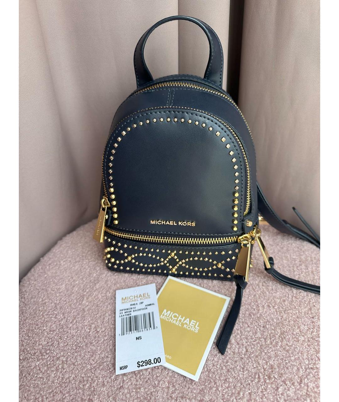 MICHAEL KORS Синий кожаный рюкзак, фото 7