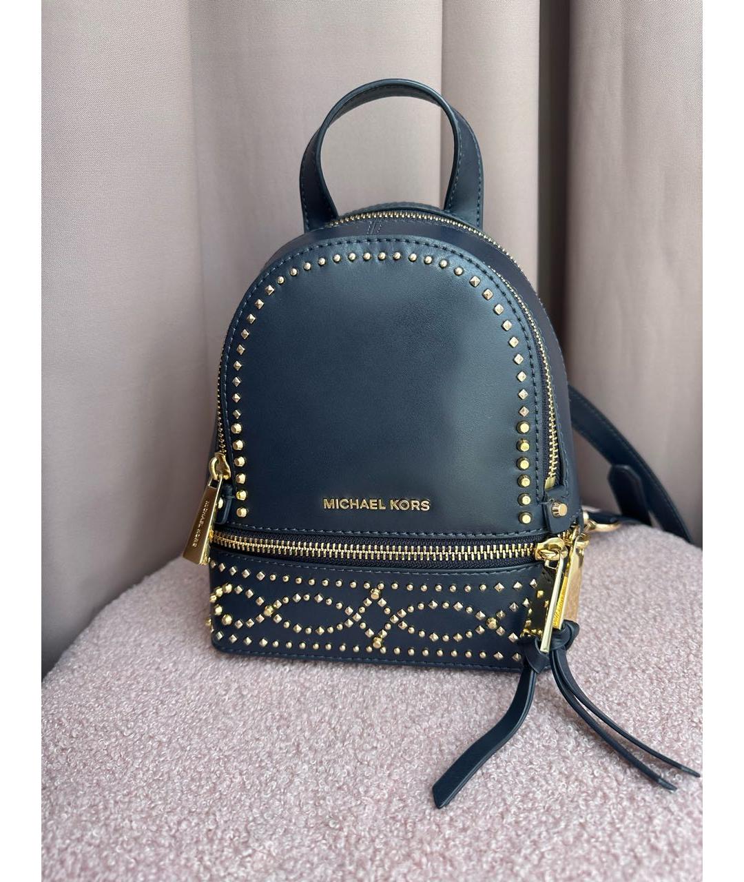 MICHAEL KORS Синий кожаный рюкзак, фото 8
