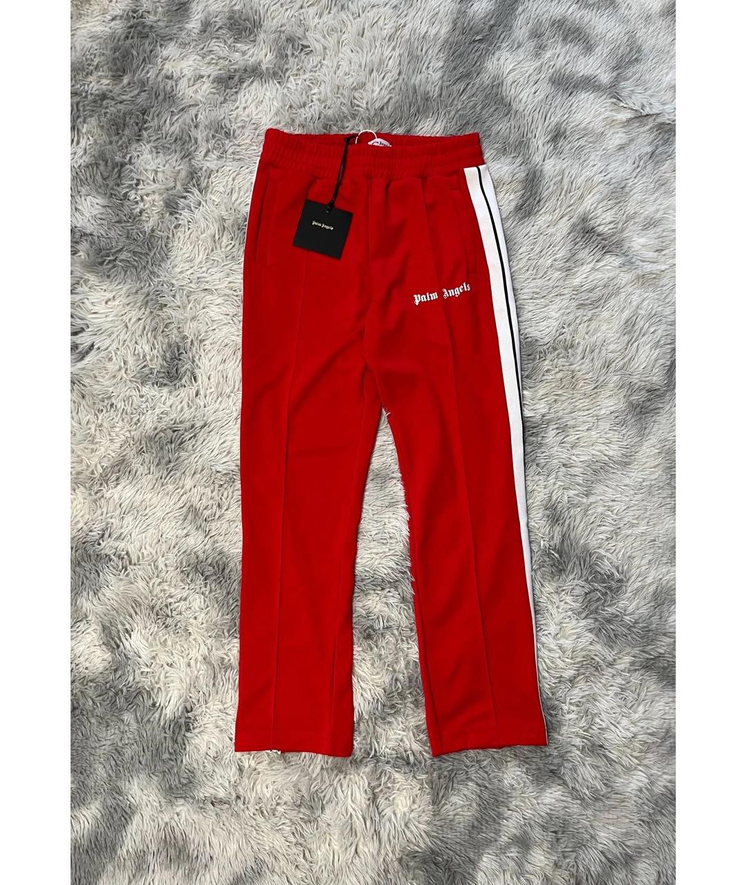 PALM ANGELS Красные синтетические повседневные брюки, фото 6