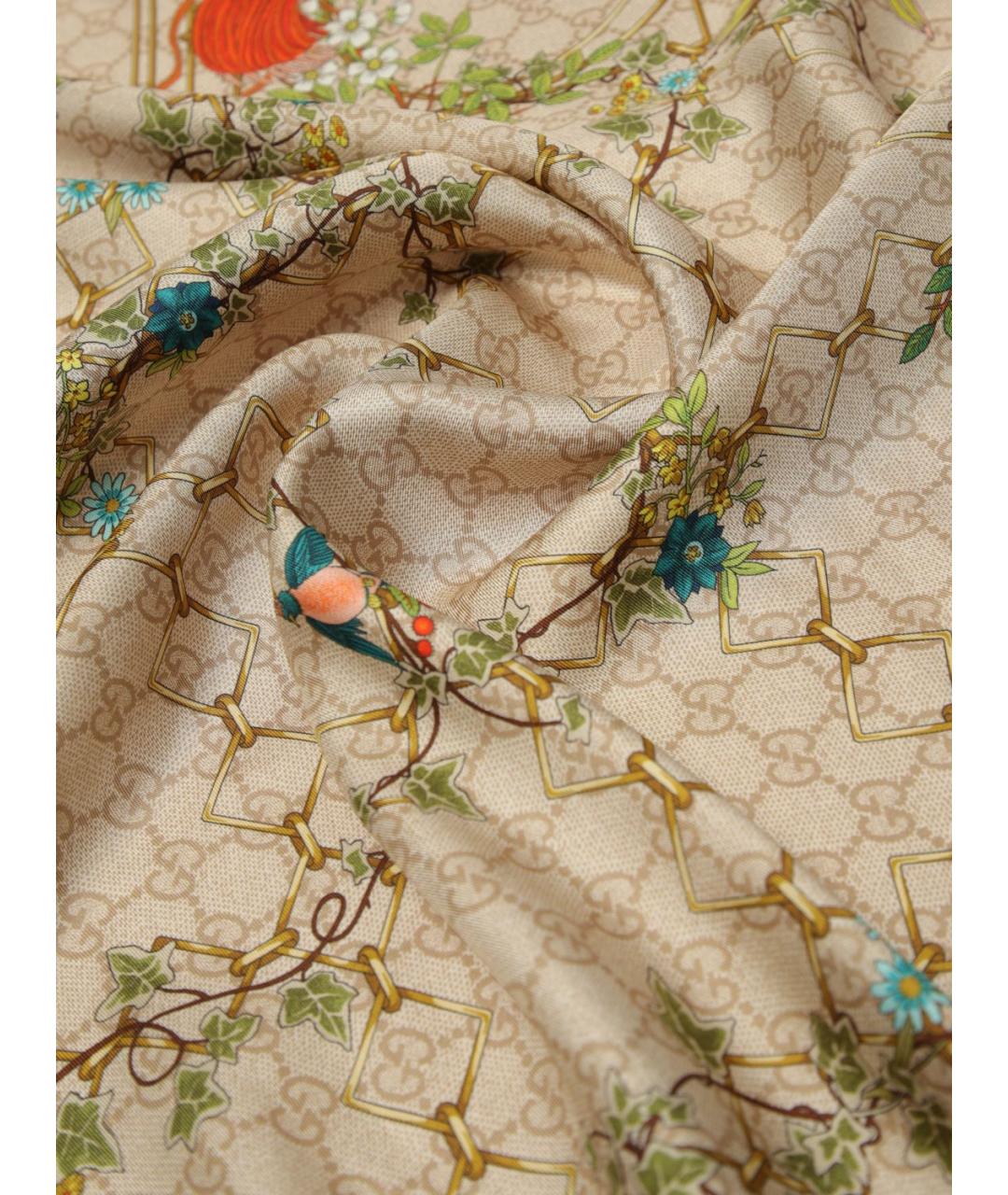 GUCCI Бежевый платок, фото 3