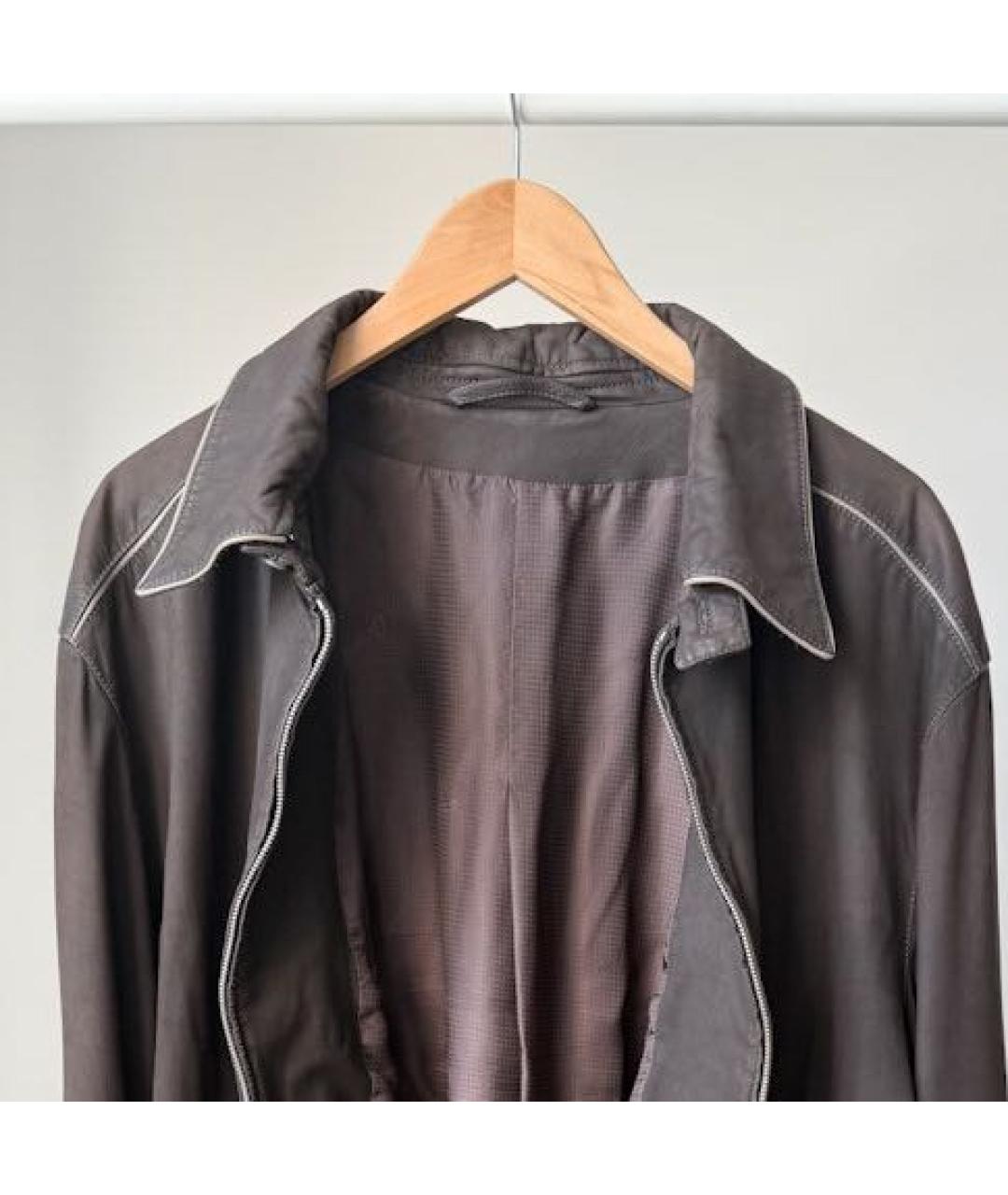 BRIONI Коричневая кожаная куртка, фото 3