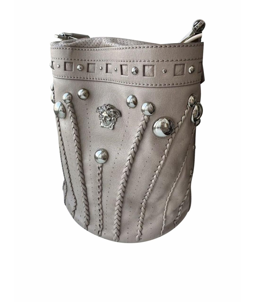 VERSACE Бежевая кожаная сумка тоут, фото 1
