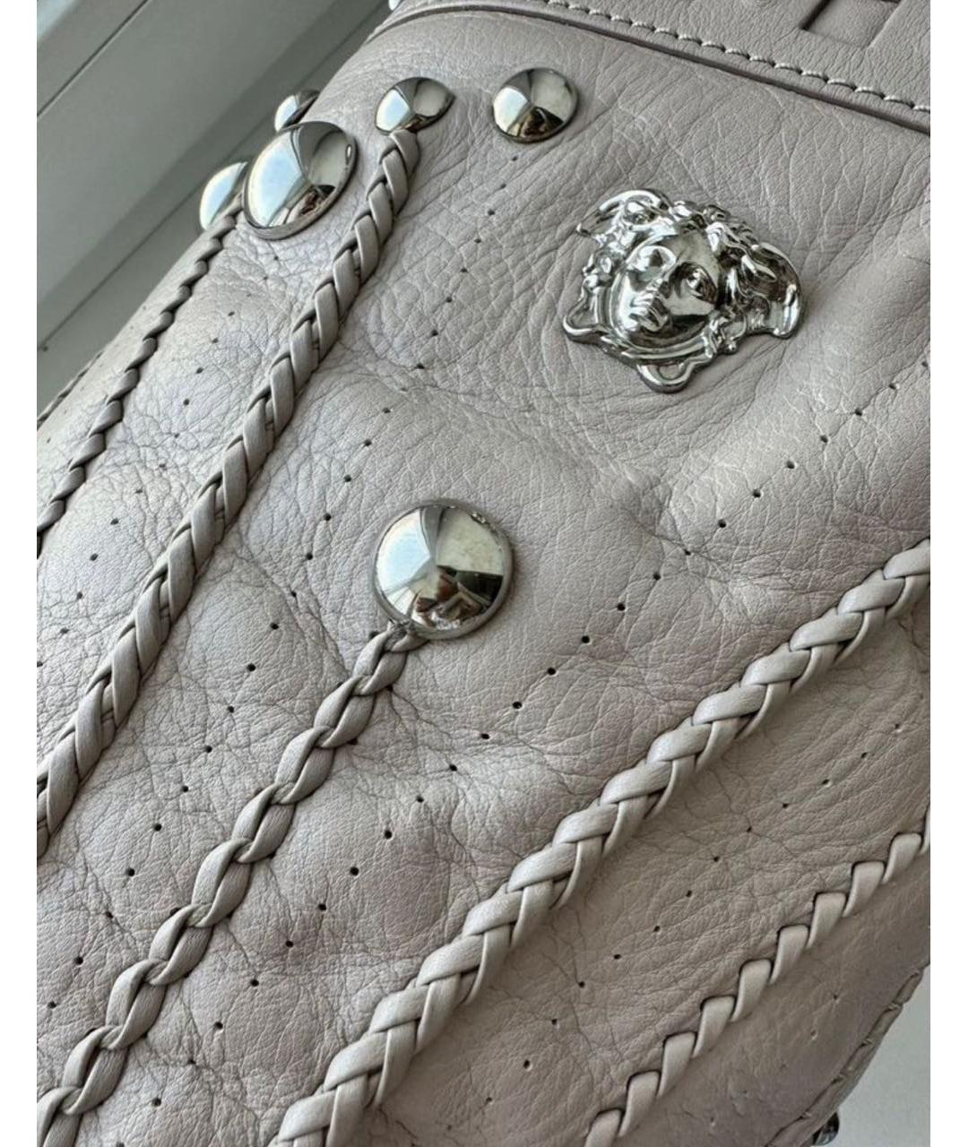 VERSACE Бежевая кожаная сумка тоут, фото 3