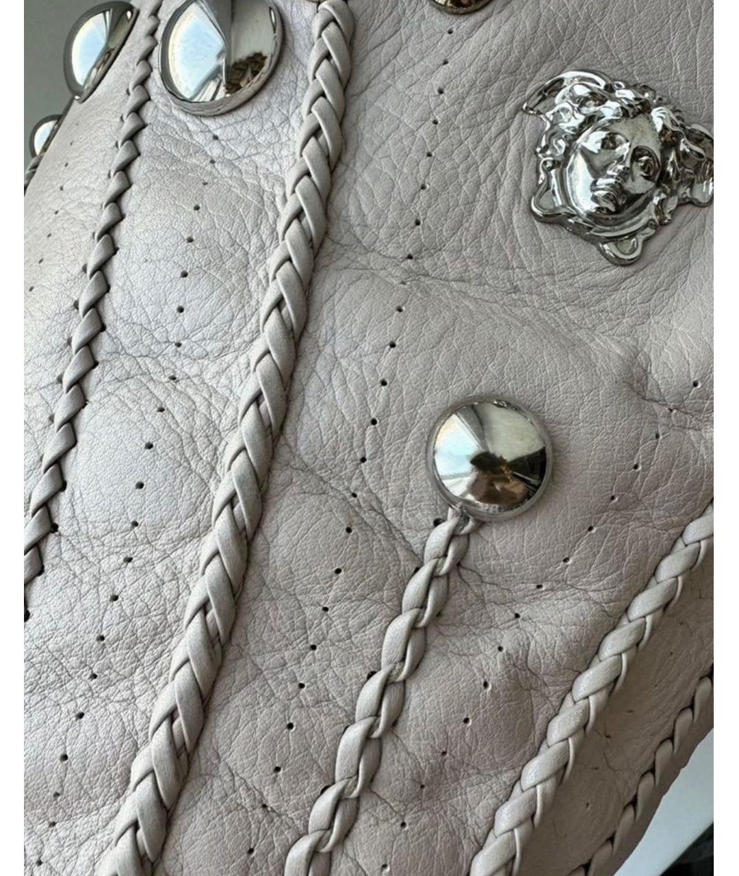 VERSACE Бежевая кожаная сумка тоут, фото 2