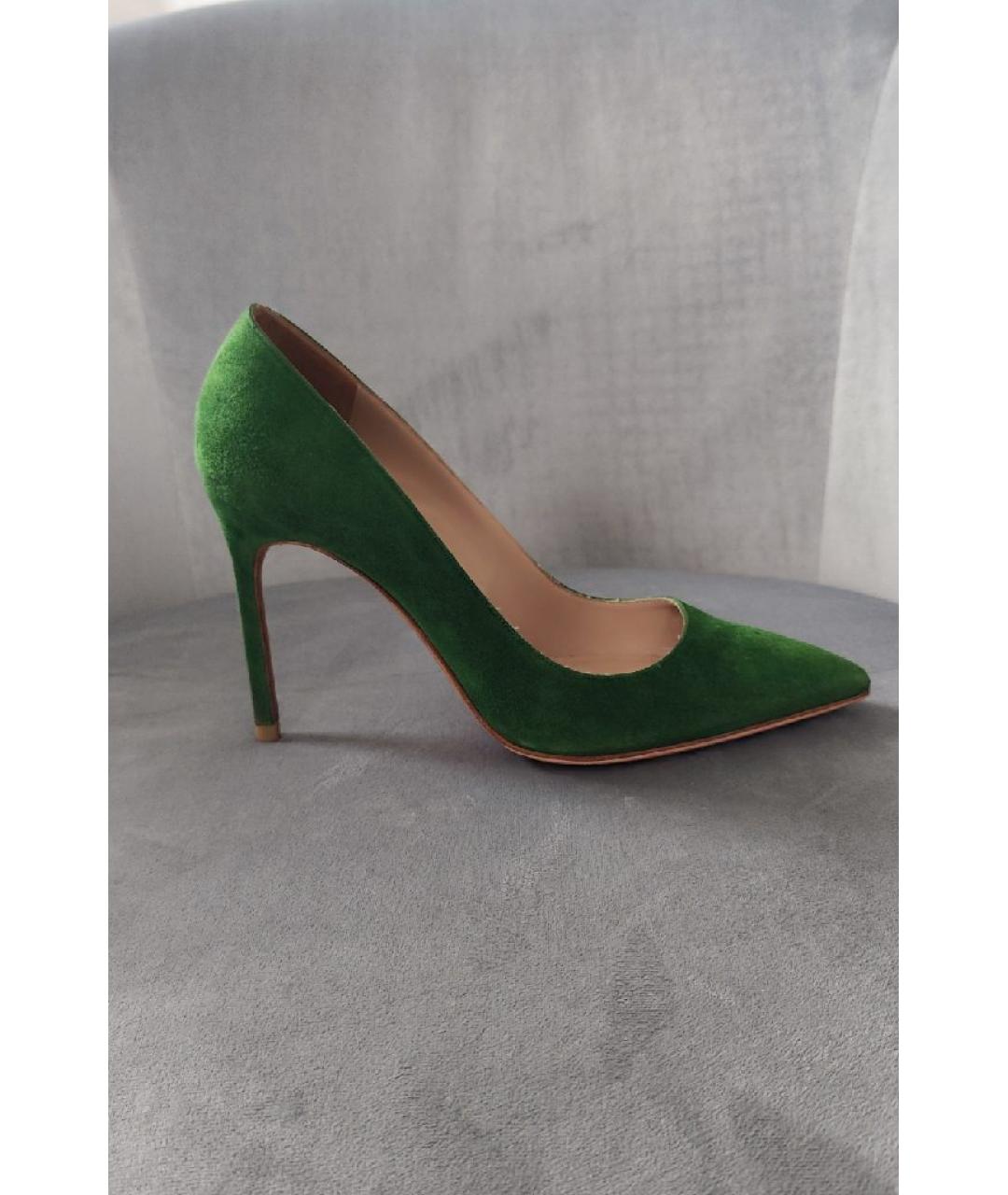 MANOLO BLAHNIK Зеленые замшевые туфли, фото 5