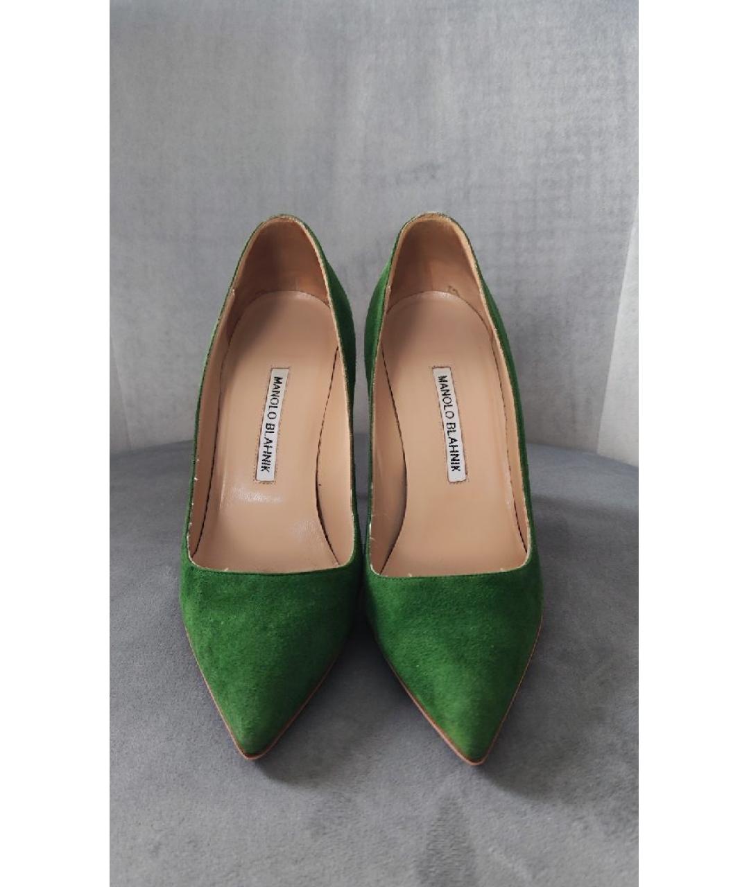 MANOLO BLAHNIK Зеленые замшевые туфли, фото 2