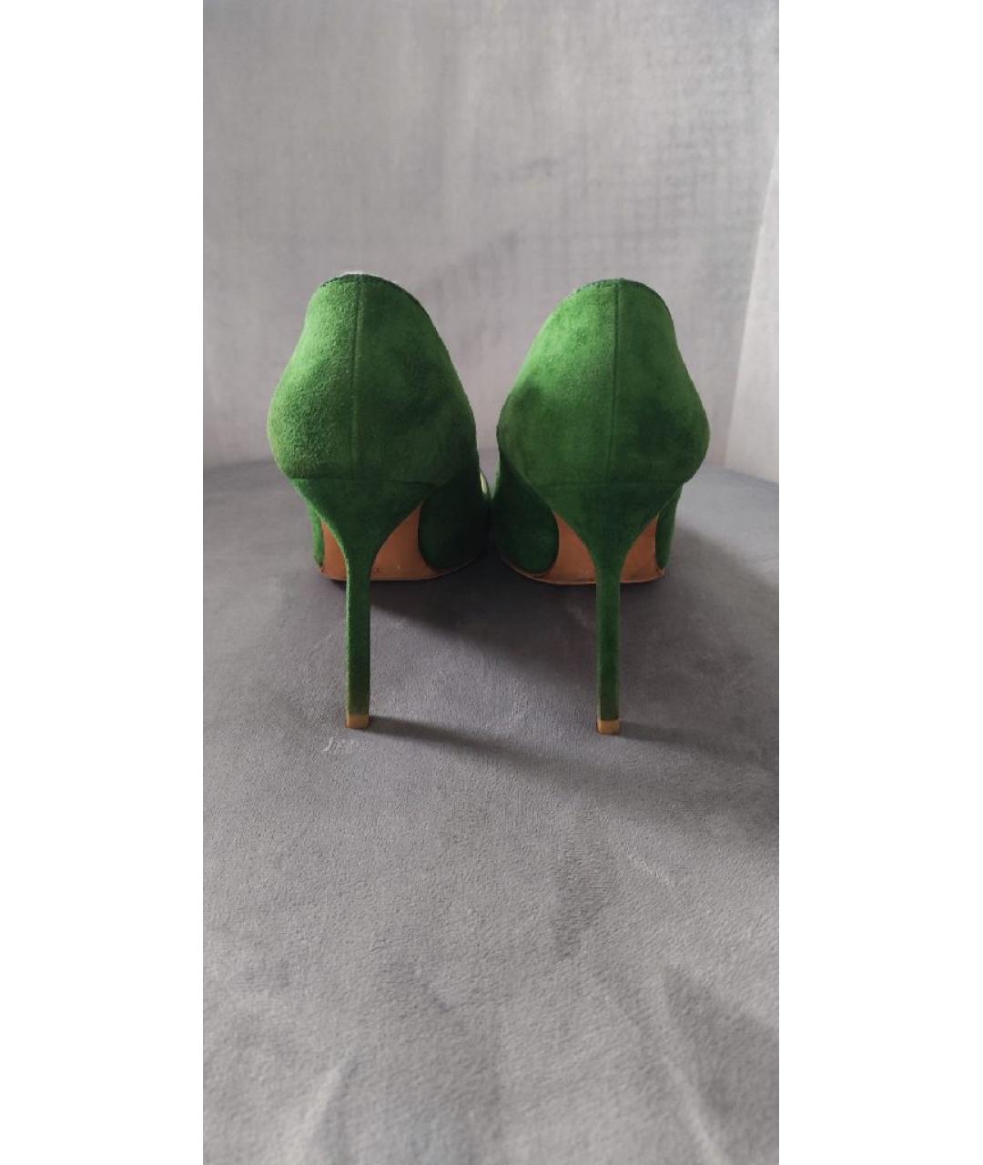 MANOLO BLAHNIK Зеленые замшевые туфли, фото 3