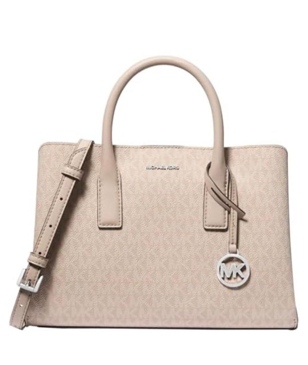 MICHAEL KORS Бежевая сумка с короткими ручками из искусственной кожи, фото 4