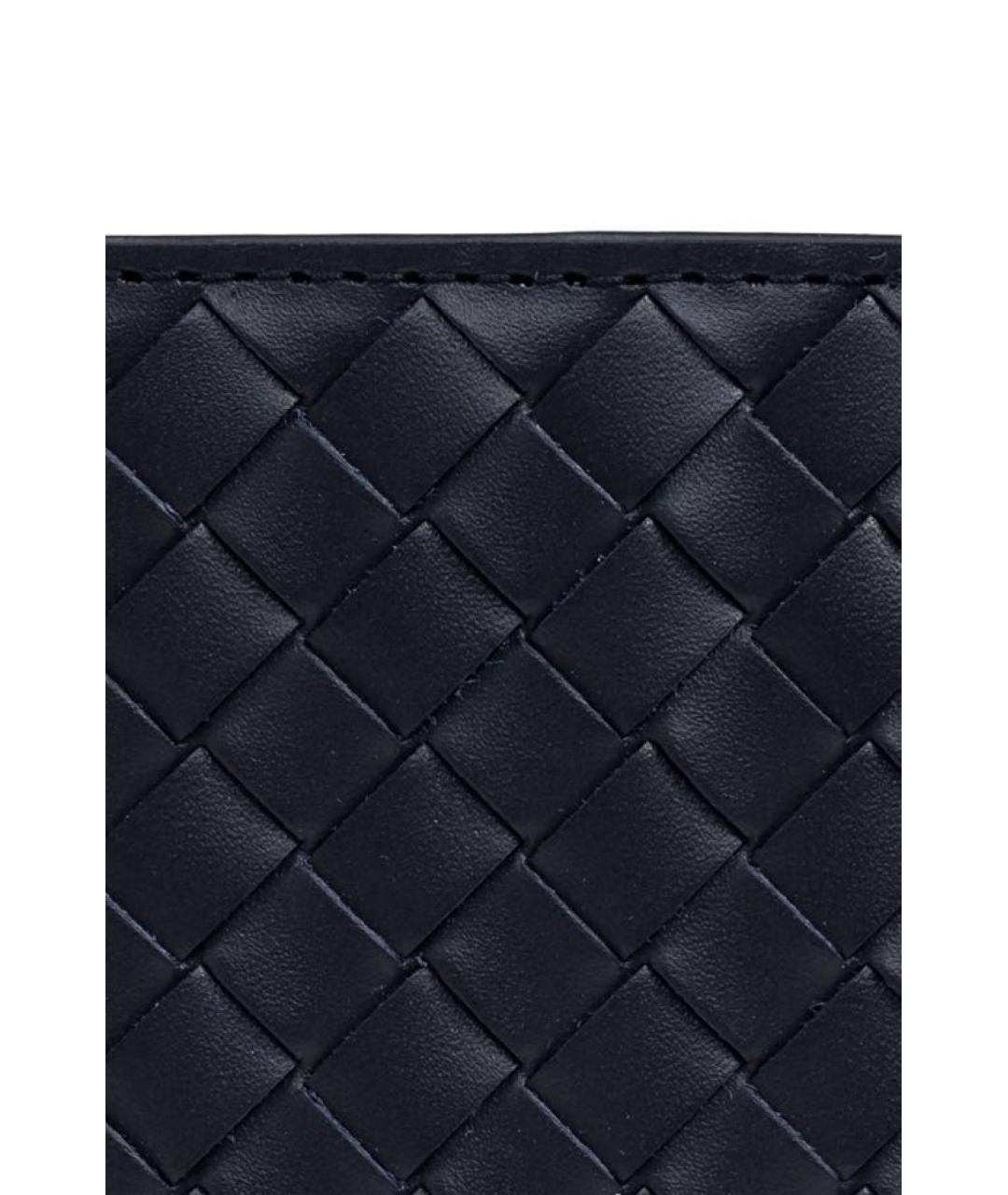 BOTTEGA VENETA Темно-синий кожаный кошелек, фото 4
