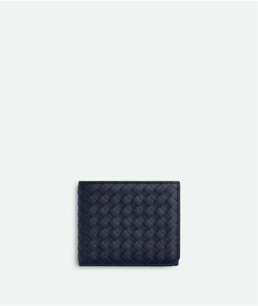 BOTTEGA VENETA Темно-синий кожаный кошелек, фото 7