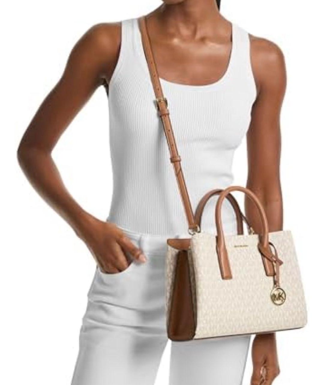 MICHAEL KORS Бежевая сумка с короткими ручками из искусственной кожи, фото 3