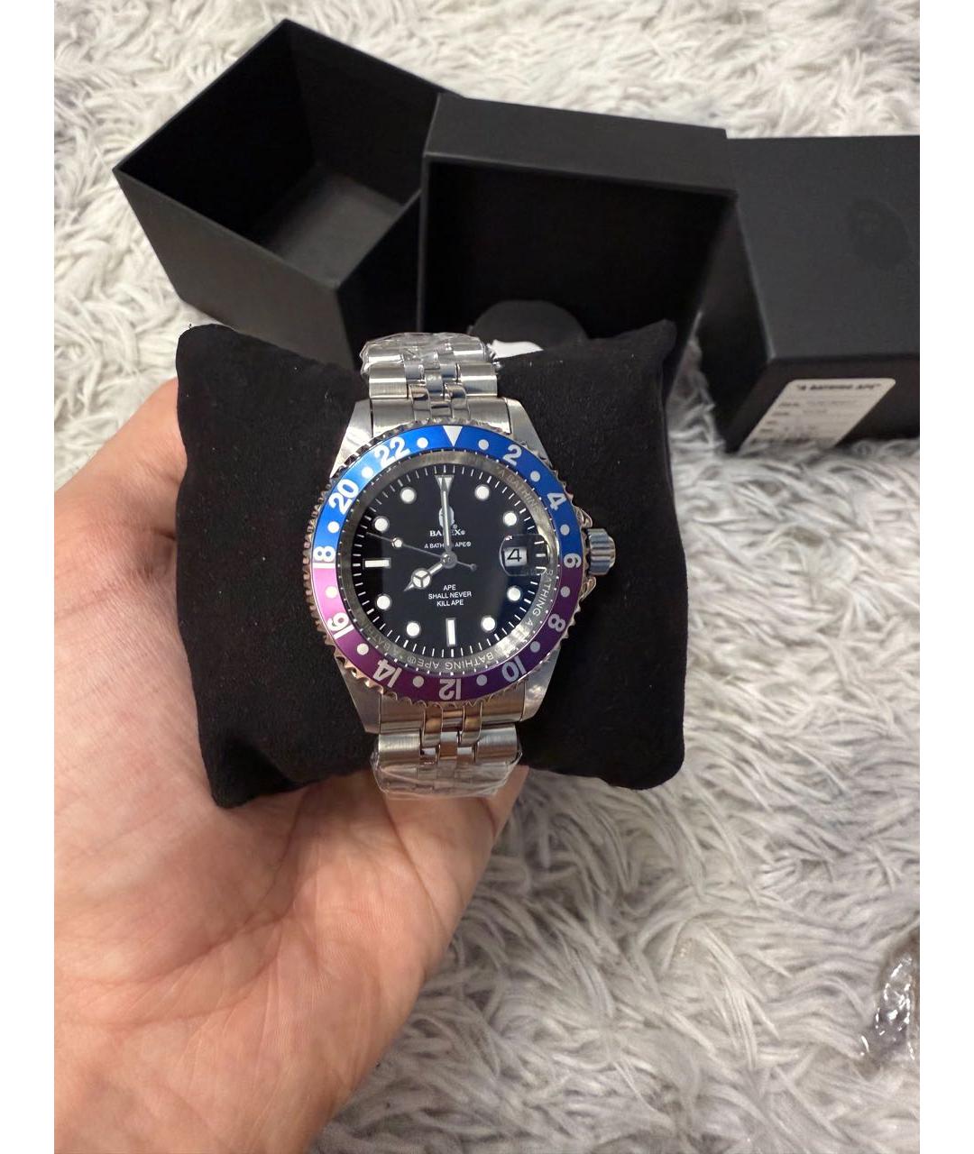 A BATHING APE Серебряные часы, фото 1