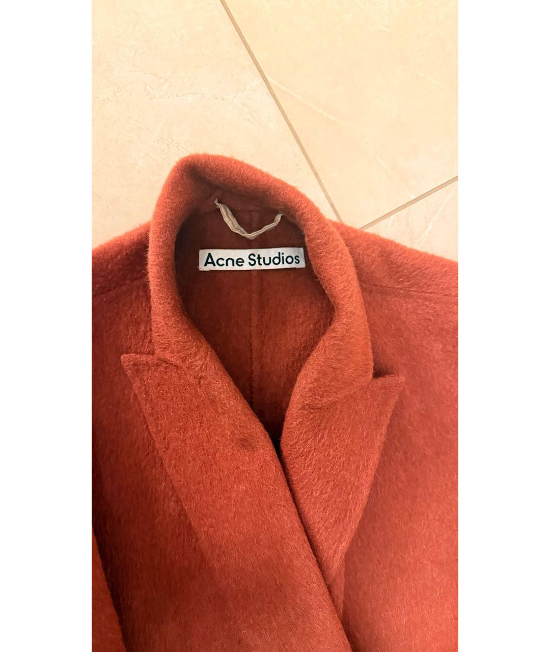 ACNE STUDIOS Коричневое шерстяное пальто, фото 2