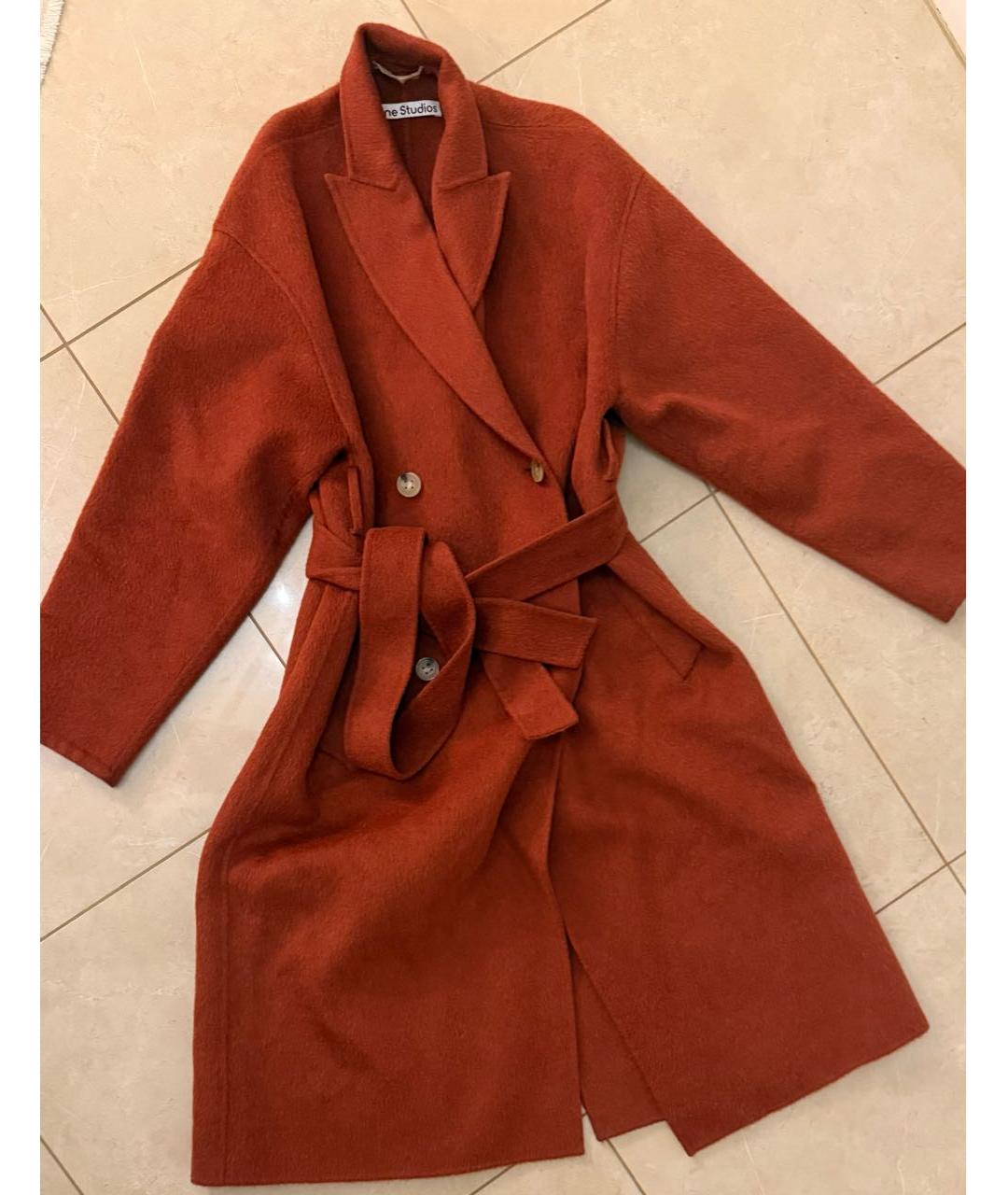 ACNE STUDIOS Коричневое шерстяное пальто, фото 7
