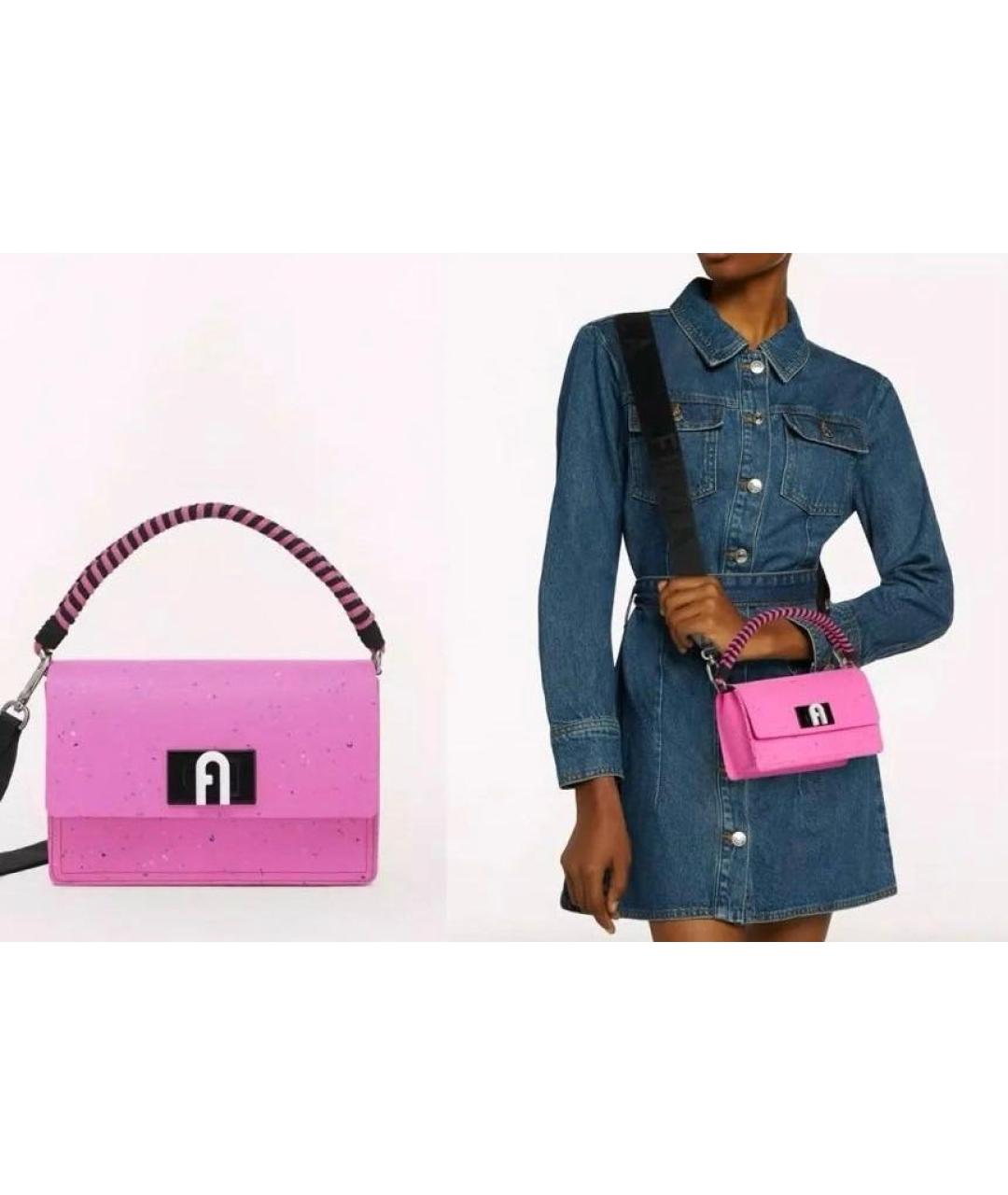 FURLA Розовая сумка через плечо из искусственной кожи, фото 3