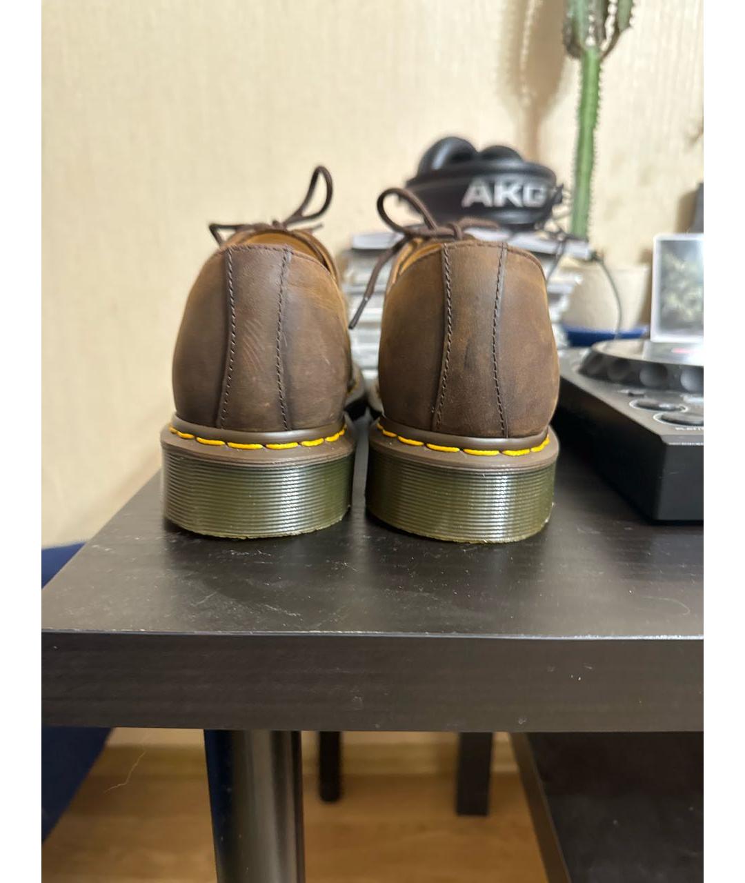 DR. MARTENS Коричневые кожаные низкие ботинки, фото 4