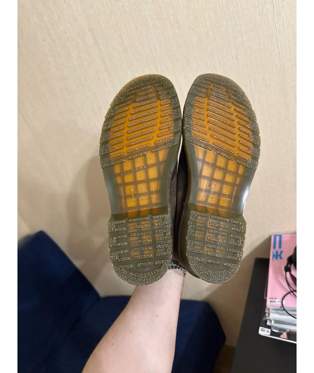 DR. MARTENS Коричневые кожаные низкие ботинки, фото 7