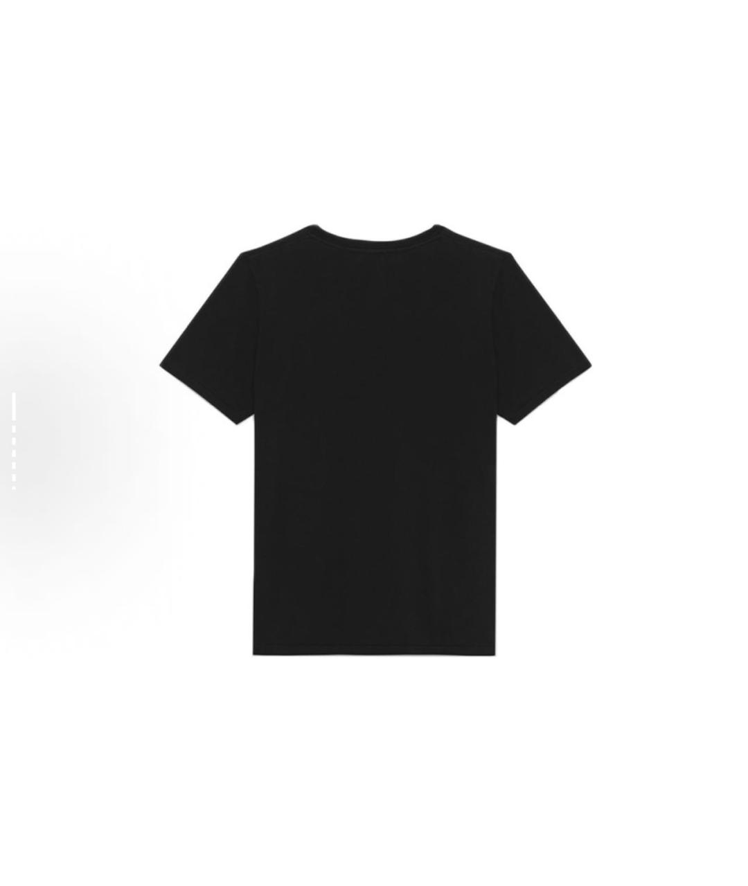 SAINT LAURENT Черная хлопковая футболка, фото 2