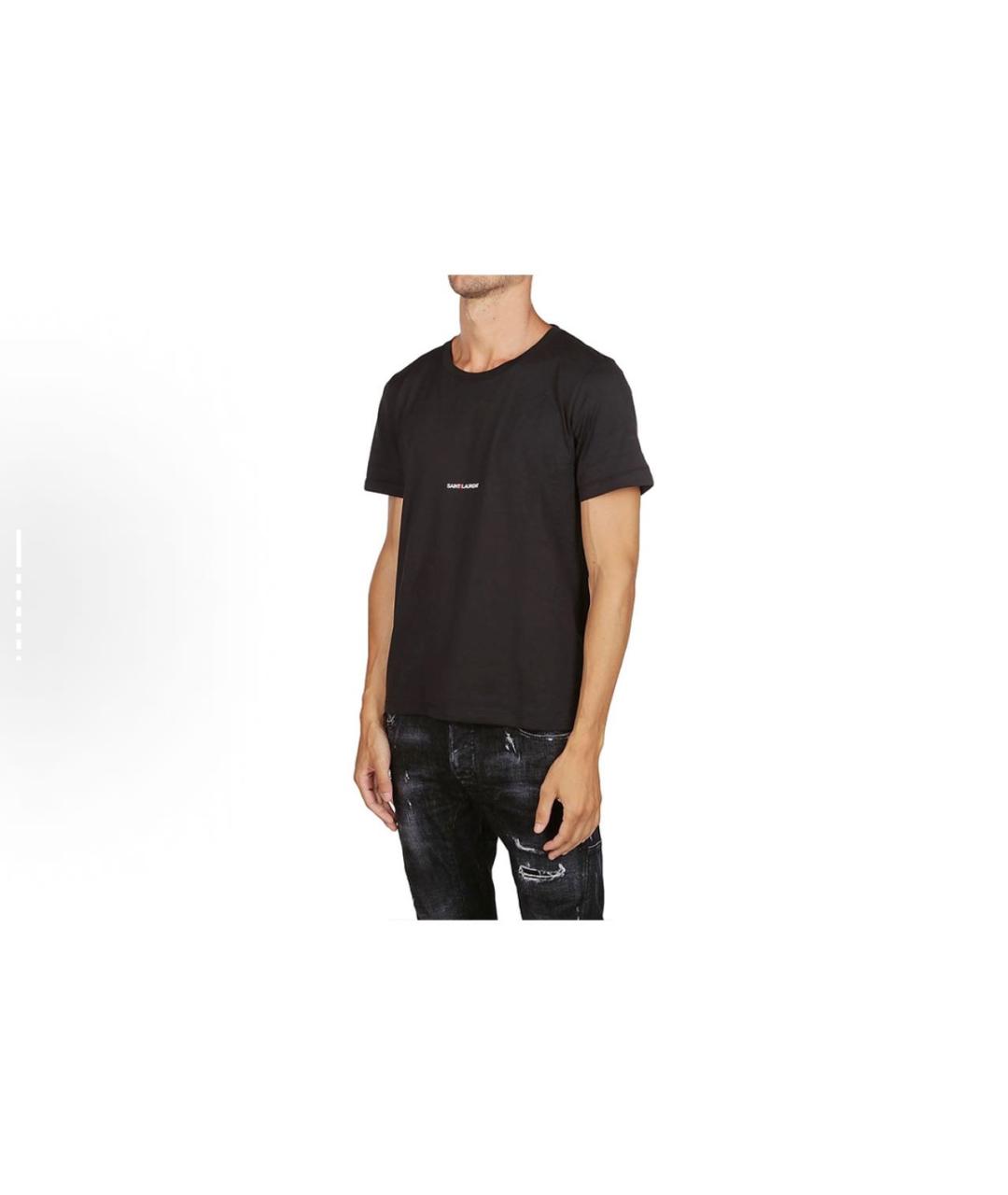 SAINT LAURENT Черная хлопковая футболка, фото 6