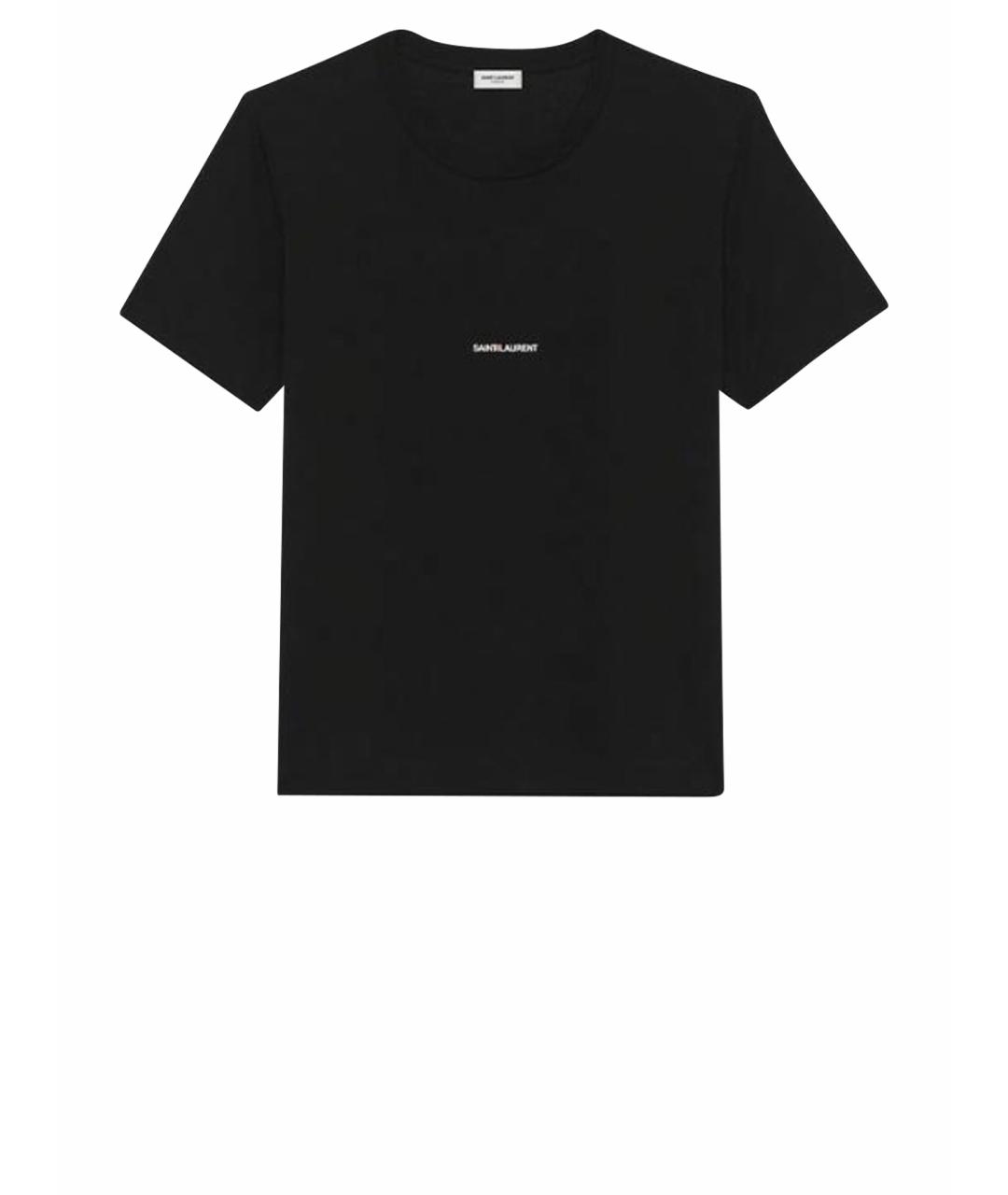 SAINT LAURENT Черная хлопковая футболка, фото 1