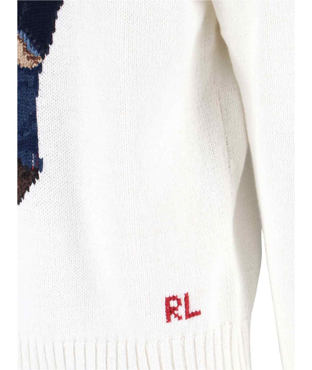 POLO RALPH LAUREN Белый хлопковый джемпер / свитер, фото 3