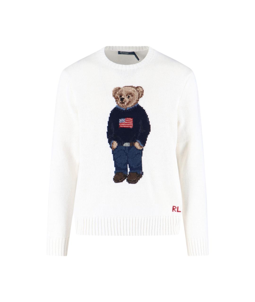 POLO RALPH LAUREN Белый хлопковый джемпер / свитер, фото 1