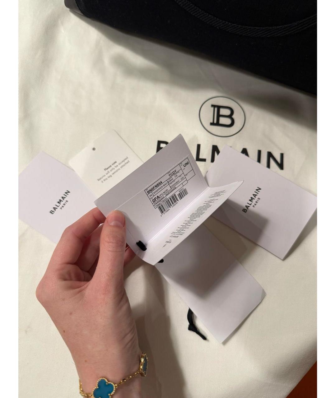 BALMAIN Черная тканевая сумка тоут, фото 4