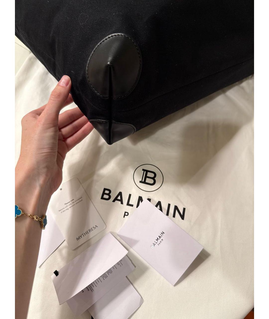 BALMAIN Черная тканевая сумка тоут, фото 5