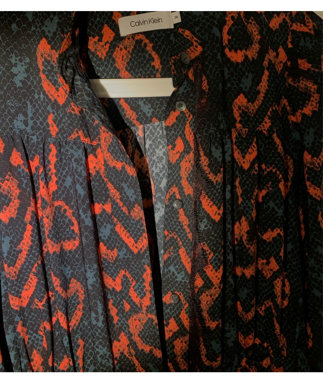 CALVIN KLEIN Бордовое полиамидовое повседневное платье, фото 3
