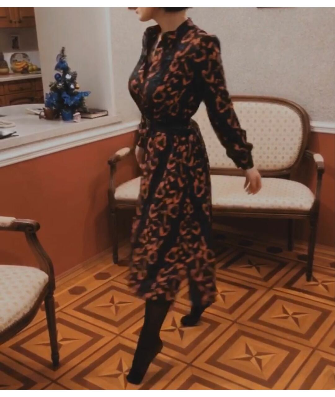 CALVIN KLEIN Бордовое полиамидовое повседневное платье, фото 6